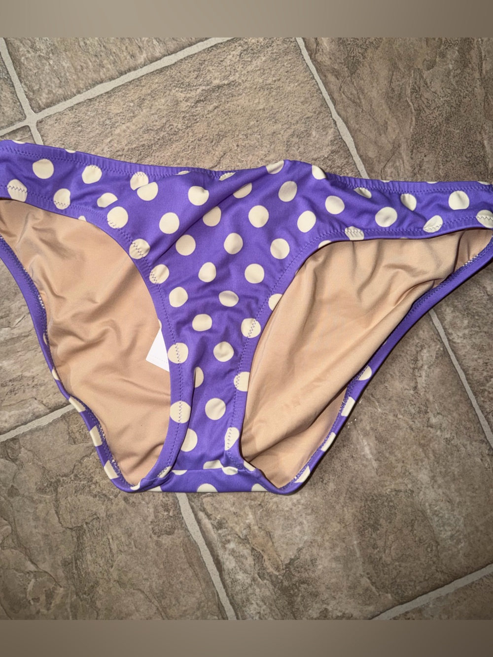 J.Crew Polka Dot Bikini Bottom in Purple & White- NWT
